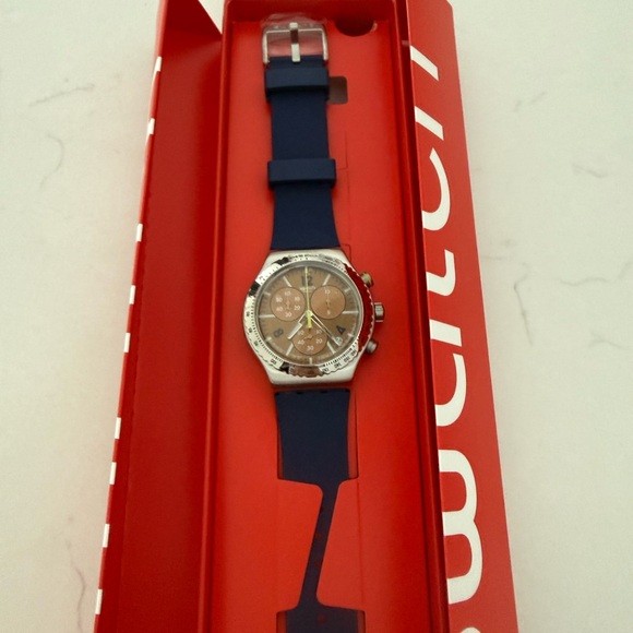 Swatch Blue and Silver Men's Watch